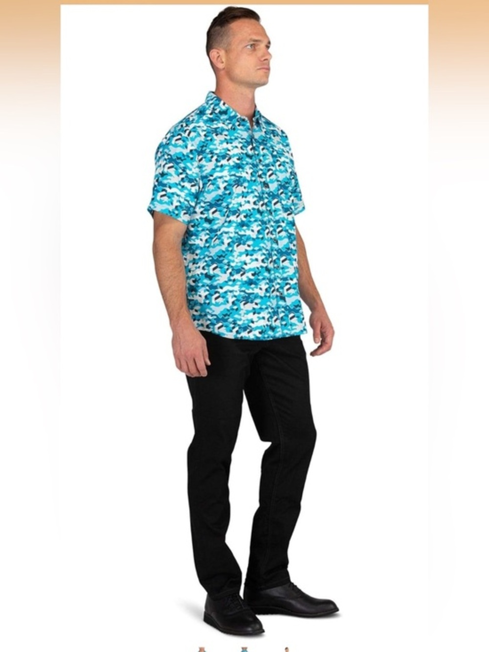 5.11 Tactical XL Blue Digital Camo Short Sleeve Button Down Shirt Performance